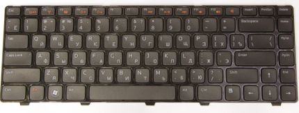 Клавиатура для ноутбука Dell Vostro 3550, XPS L502, Inspiron 14R 2nd Gen/ N5050/ M5050/ M5040/ N5040 RU, Black key/ Black Frame