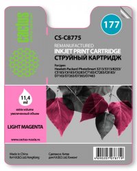 Совместимый картридж струйный Cactus CS-C8775 светло-пурпурный для №177 HP PhotoSmart 3213/ 3313/ 8253/ C5183/ C6183 (11,4ml)