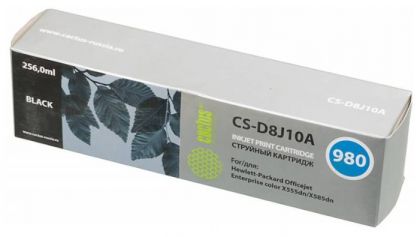 Совместимый картридж струйный Cactus CS-D8J10A №980 черный для HP HP Officejet color X555dn/ X585dn (256мл)