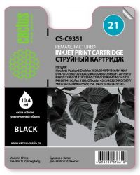 Совместимый картридж струйный Cactus CS-C9351 черный для №21 HP DeskJet 3920/ 3940/ D1360/ D1460/ D1470 (17ml)