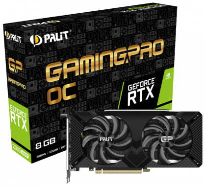 Видеокарта Palit PA-RTX2060 SUPER GP OC 8G, NVIDIA GeForce RTX 2060 SUPER, 8Gb GDDR6