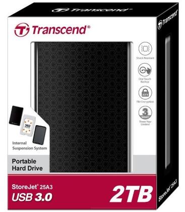 Жесткий диск Transcend USB 3.0 2Tb TS2TSJ25A3K 2.5" черный
