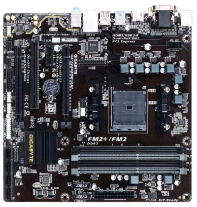 Материнская плата Gigabyte GA-F2A68HM-D3H Soc-FM2+ AMD A68H 4xDDR3 mATX AC`97 8ch(7.1) GbLAN RAID RAID1 RAID10+VGA+DVI+HDMI
