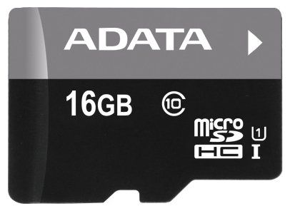 Карта памяти A-DATA 16GB microSDHC class10 UI with SD adapter