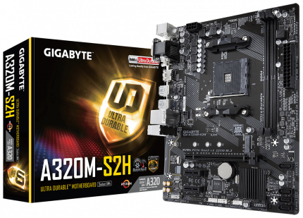 Материнская плата Gigabyte GA-A320M-S2H, AMD A320, sAM4, mATX