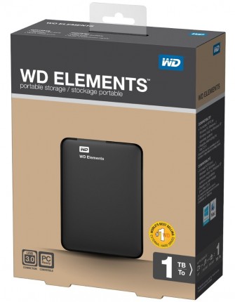 Жесткий диск WD USB 3.0 1Tb WDBUZG0010BBK-EESN Elements 2.5" черный