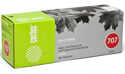 Картридж Cactus CS-C707BK черный для Canon LBP-5000 (2500стр.)