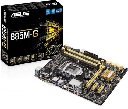 Материнская плата Asus B85M-G Socket-1150 Intel B85 DDR3 mATX AC`97 8ch(7.1) GbLAN SATA3 VGA+HDMI
