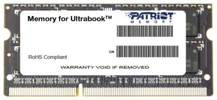 Модуль памяти DDR3L 8Gb 1600MHz Patriot PSD38G1600L2S RTL PC3-12800 CL11 SO-DIMM 204-pin 1.35В dual rank