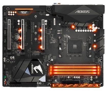 Материнская плата Gigabyte GA-AX370-Gaming K5 Soc-AM4 AMD X370 4xDDR4 ATX AC`97 8ch(7.1) GbLAN RAID+HDMI