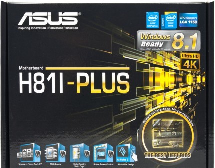 Материнская плата Asus H81-PLUS Socket-1150 Intel H81 DDR3 ATX AC`97 8ch(7.1) GbLAN SATA3 VGA+COM+LPT