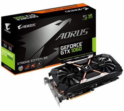 Видеокарта Gigabyte GV N1060AORUS X 6GD (rev. 2.0) GeForce GTX 1060