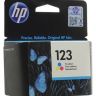 Картридж HP 123 Tri-colour для DeskJet 2130 (100 стр)