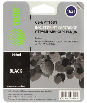 Совместимый картридж струйный Cactus CS-EPT1631 черный