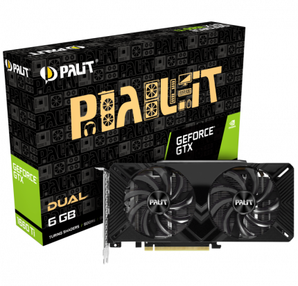 Видеокарта Palit PA-GTX1660Ti DUAL 6G, NVIDIA GeForce GTX 1660 Ti, 6Gb GDDR6